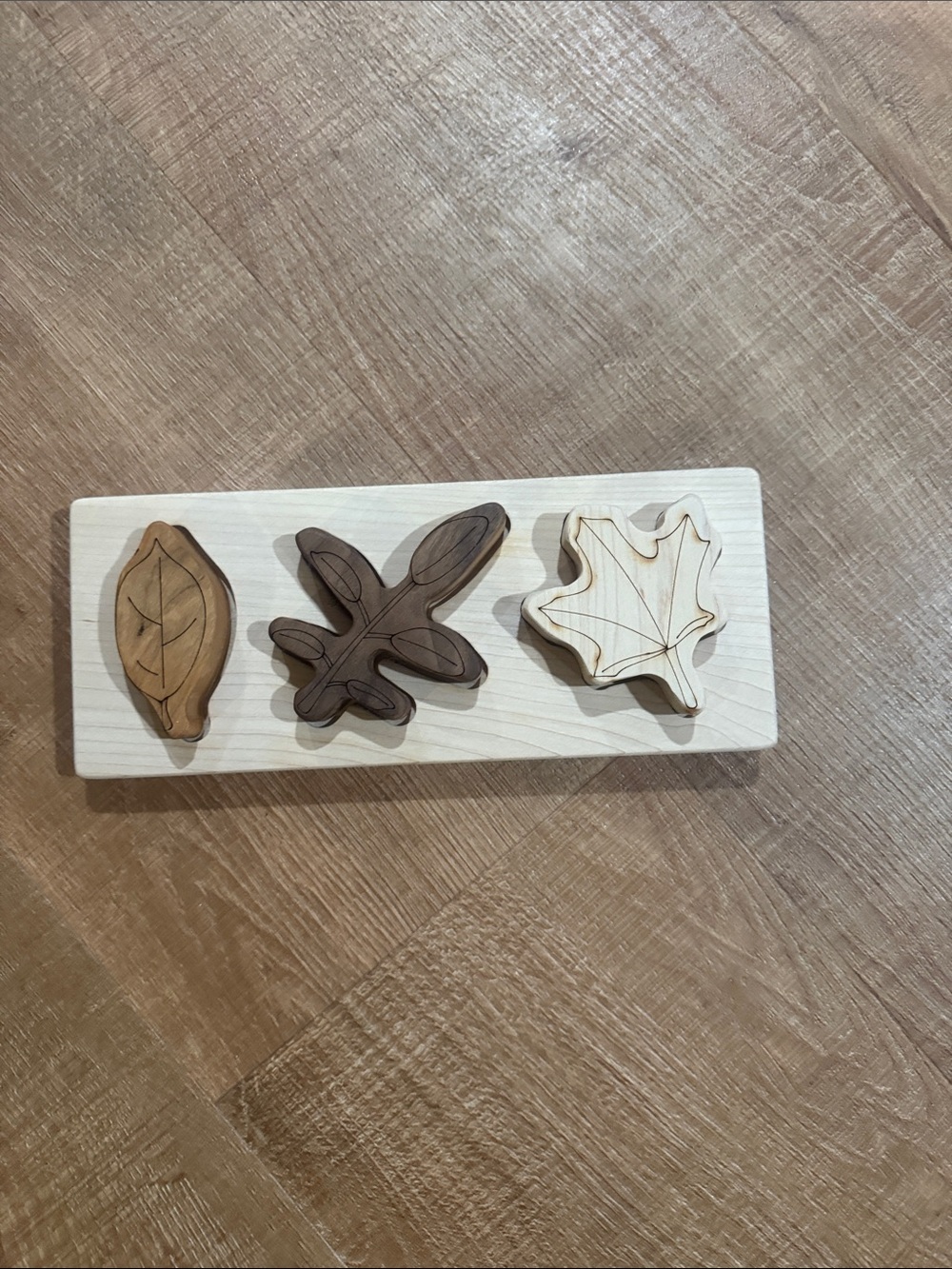 Handcrafted Wooden Leaf Wall Accent - Natural and Brown